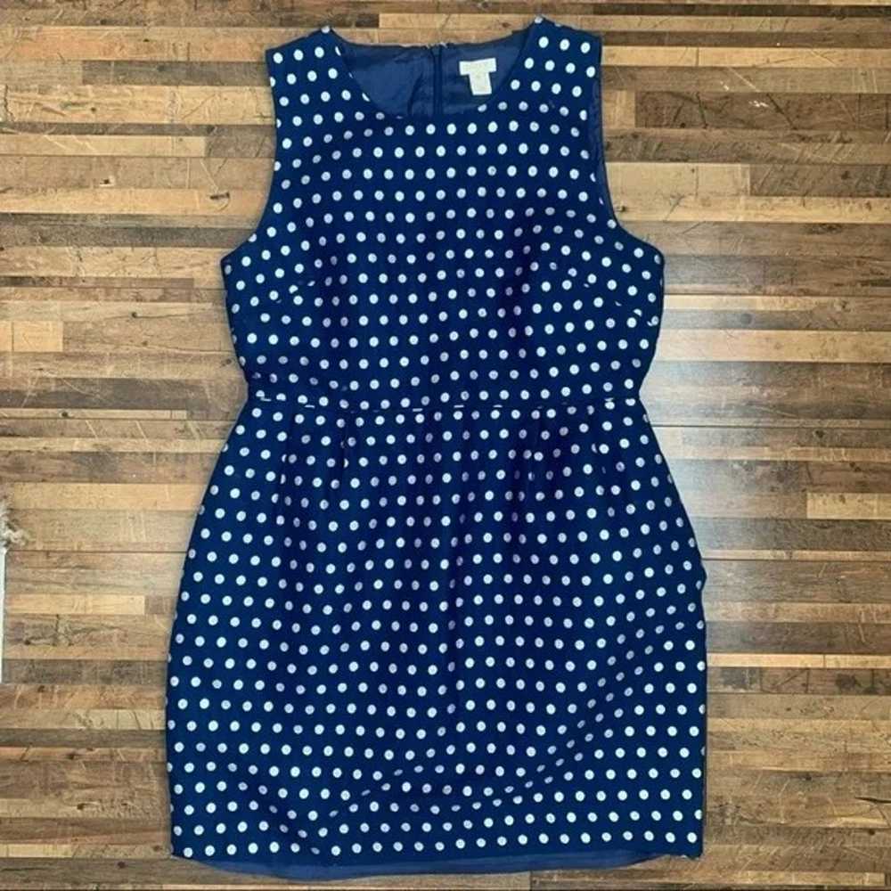 J. Crew Factory Shimmer Polka Dot Shift Dress Blu… - image 11