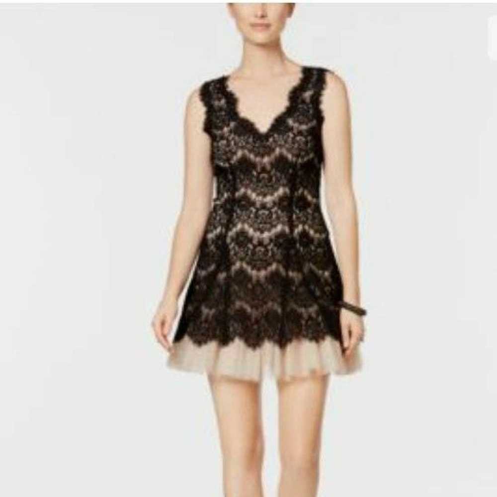 Betsy and Adam Allover Lace Dress with Short Tull… - image 1