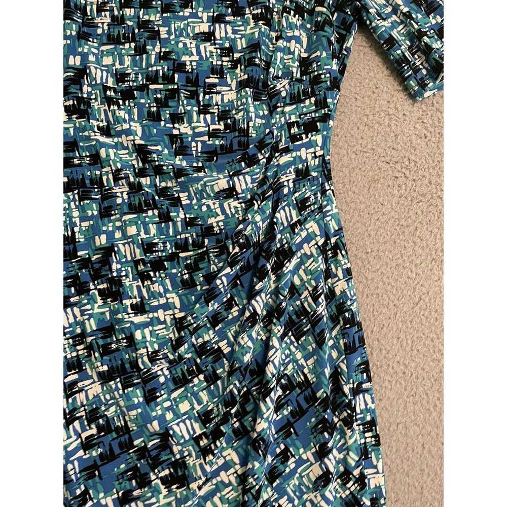 Anne Klein M 10 Blue Print dress Career Cocktail … - image 2