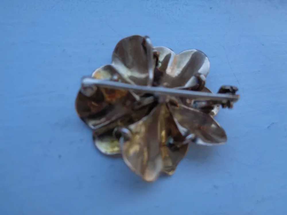 Lovely 14K Rose Gold Flower Pin/Pendant with OMC … - image 3