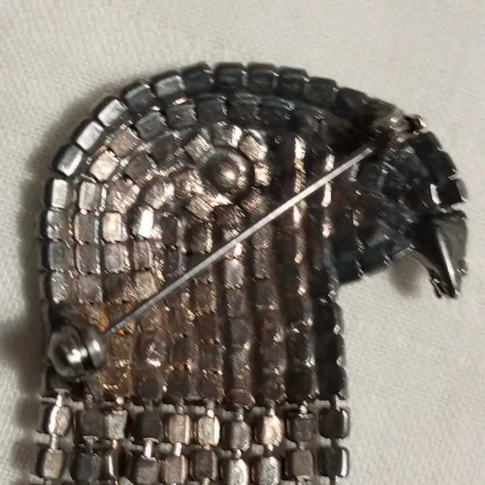 Rhinestone Parrot head pin with fringe - image 4