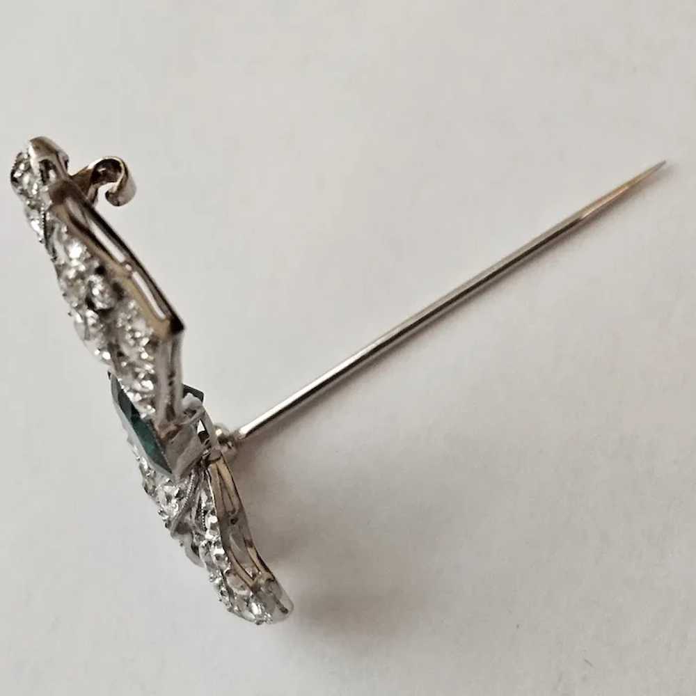 Platinum, Indicolite Tourmaline & Diamond Pin - C… - image 7