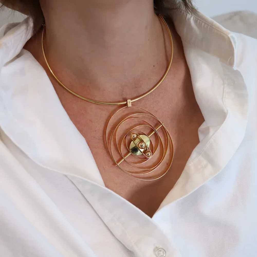 Giorgio Facchini Sculptural Kinetic Orbital Neckl… - image 2