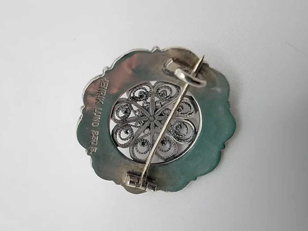 Vintage Norwegian Hendrik Lund 830 Silver Brooch - image 2