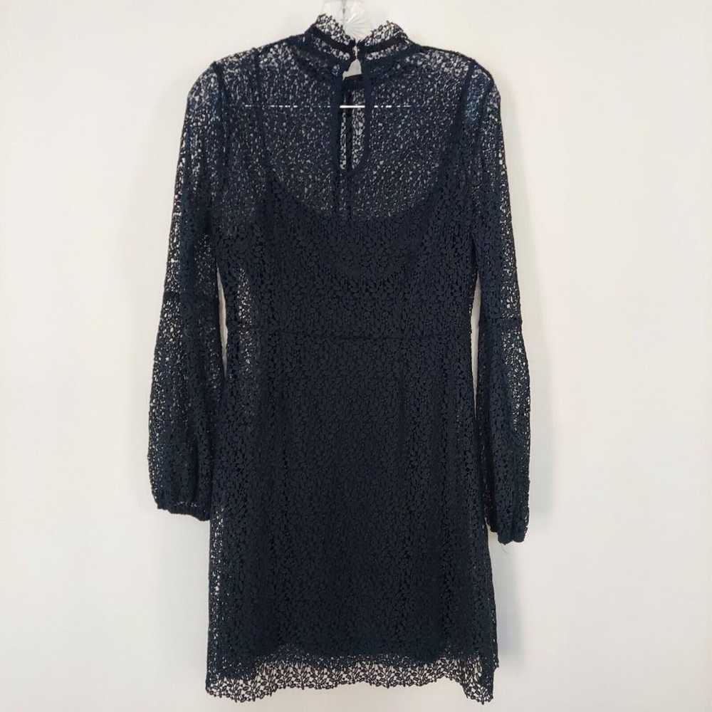 ZARA Basic Crochet Lace Dress Large Long Sleeved … - image 1
