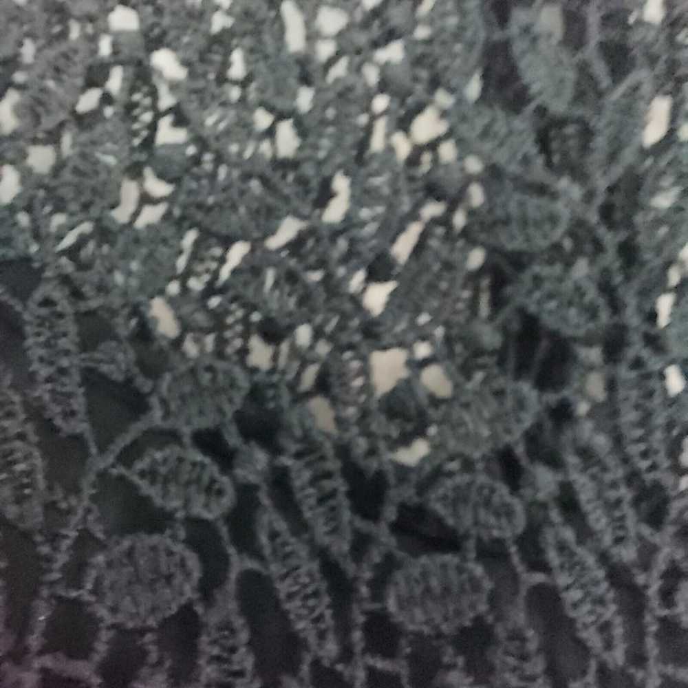 ZARA Basic Crochet Lace Dress Large Long Sleeved … - image 4