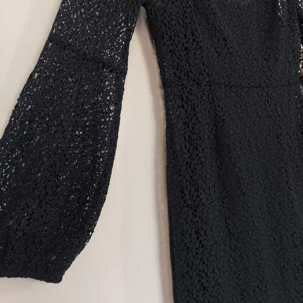 ZARA Basic Crochet Lace Dress Large Long Sleeved … - image 6