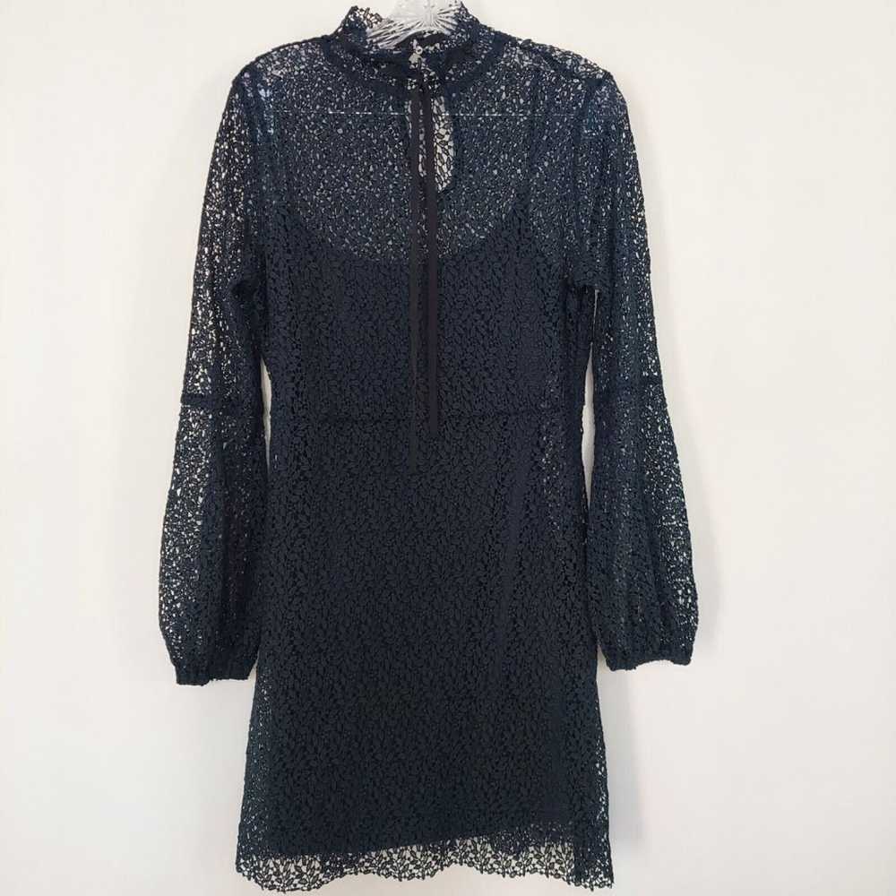 ZARA Basic Crochet Lace Dress Large Long Sleeved … - image 7