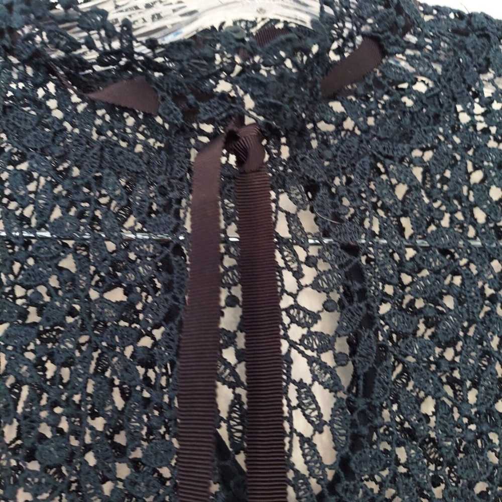 ZARA Basic Crochet Lace Dress Large Long Sleeved … - image 9