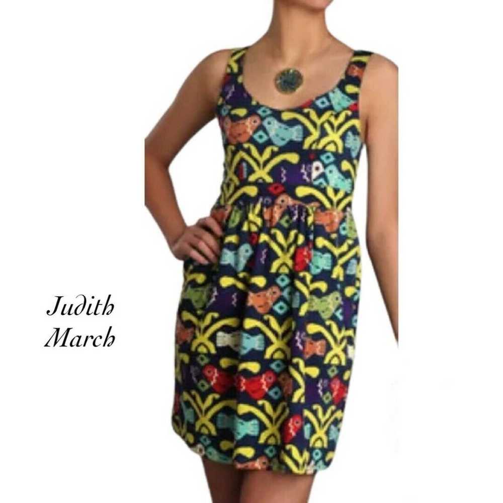 Judith March Bird Sleeveless Fit Flare Dress Size… - image 1