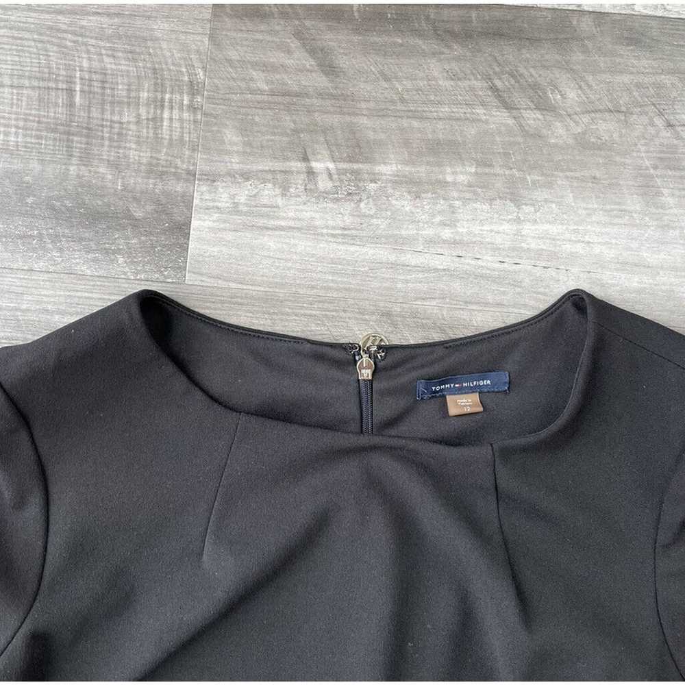 Tommy Hilfiger Black Sheath Dress Size 12 Zip Log… - image 3