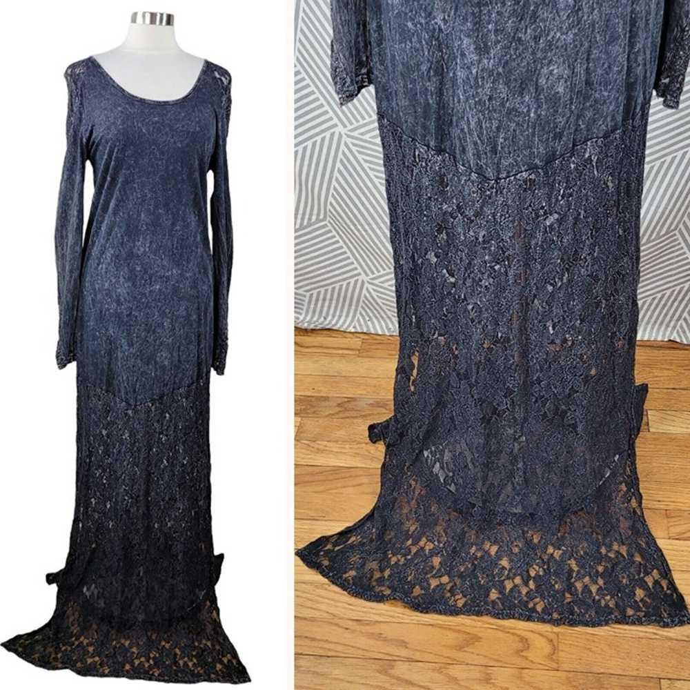 Gimmicks by BKE Gray Lace bottom Maxi Dress size … - image 1