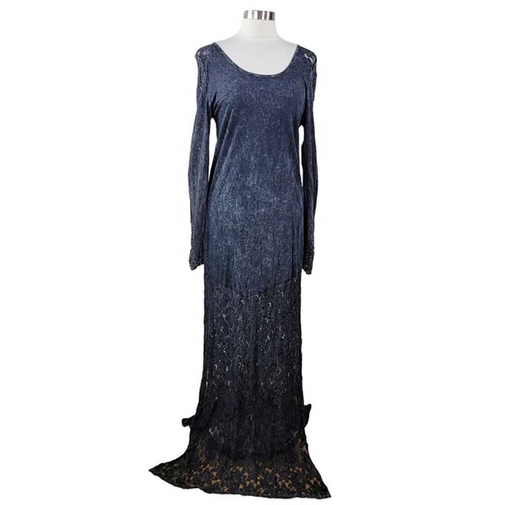 Gimmicks by BKE Gray Lace bottom Maxi Dress size … - image 2