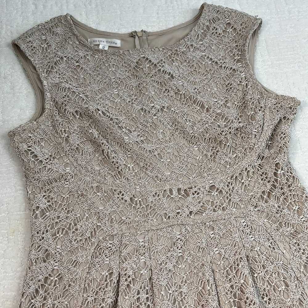 London Times crochet lined sleeveless dress size … - image 3