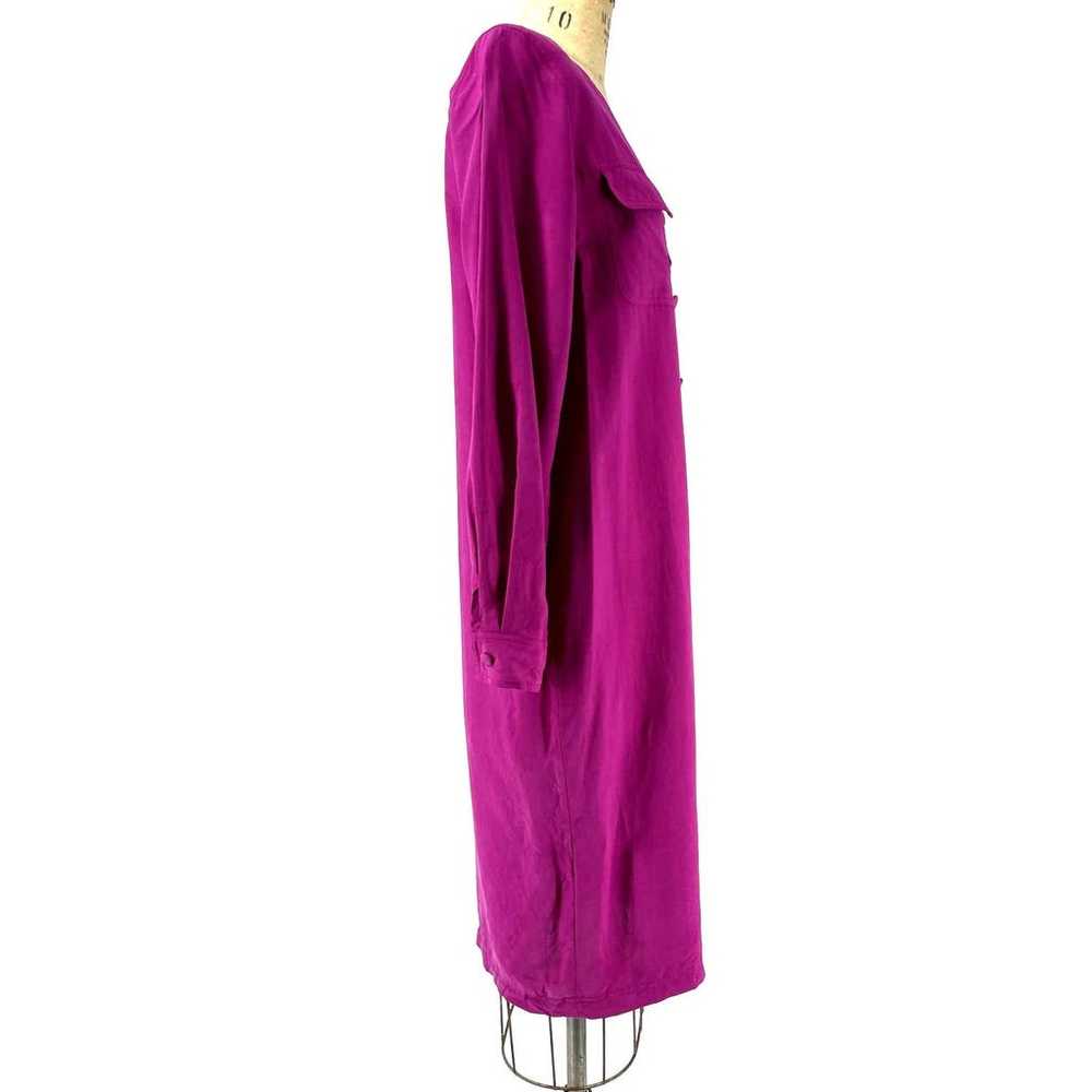 Vintage Tess Dress Pink Silk Button Up Workwear D… - image 4