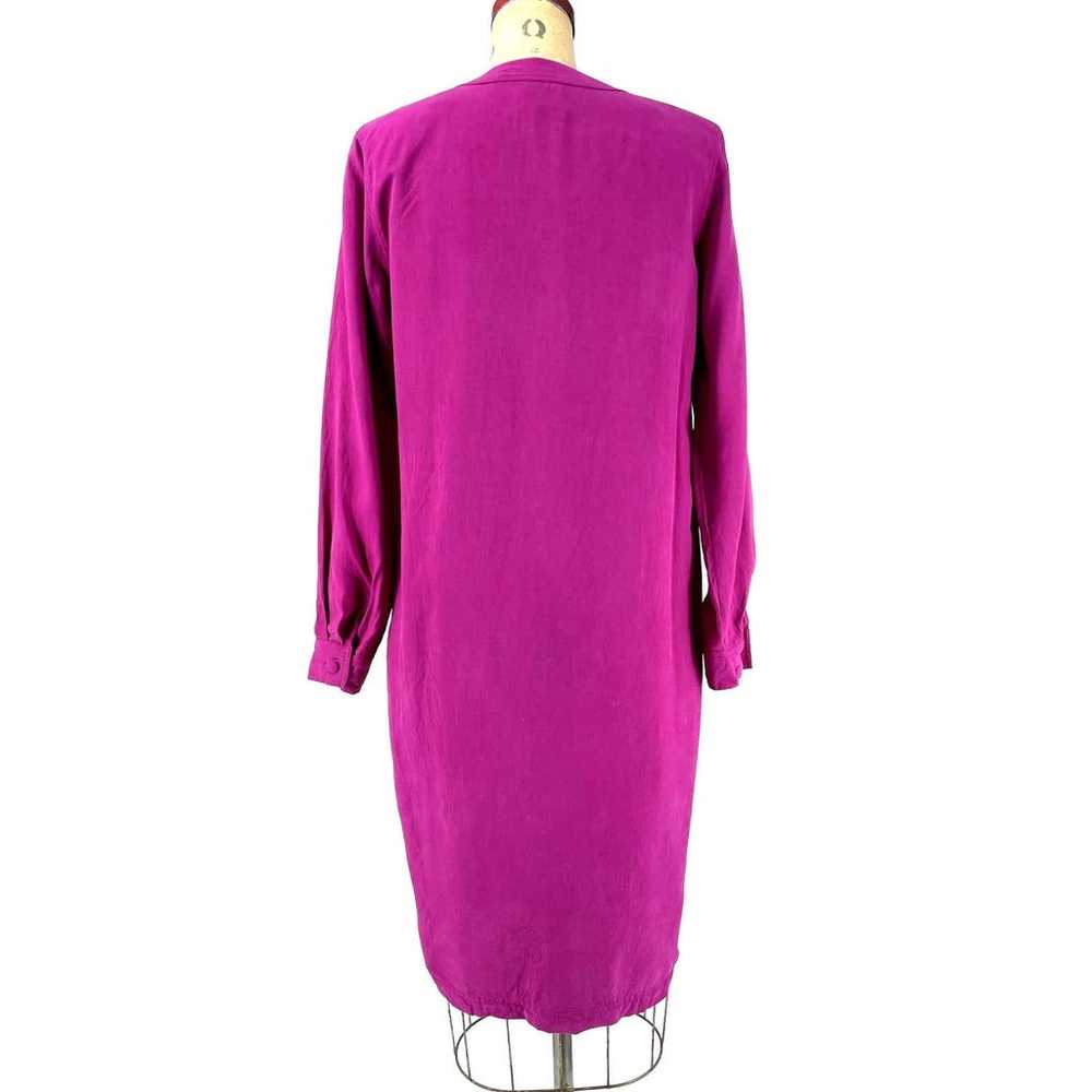 Vintage Tess Dress Pink Silk Button Up Workwear D… - image 6
