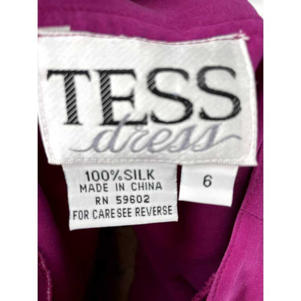 Vintage Tess Dress Pink Silk Button Up Workwear D… - image 9