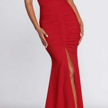 Red slit dress - image 1