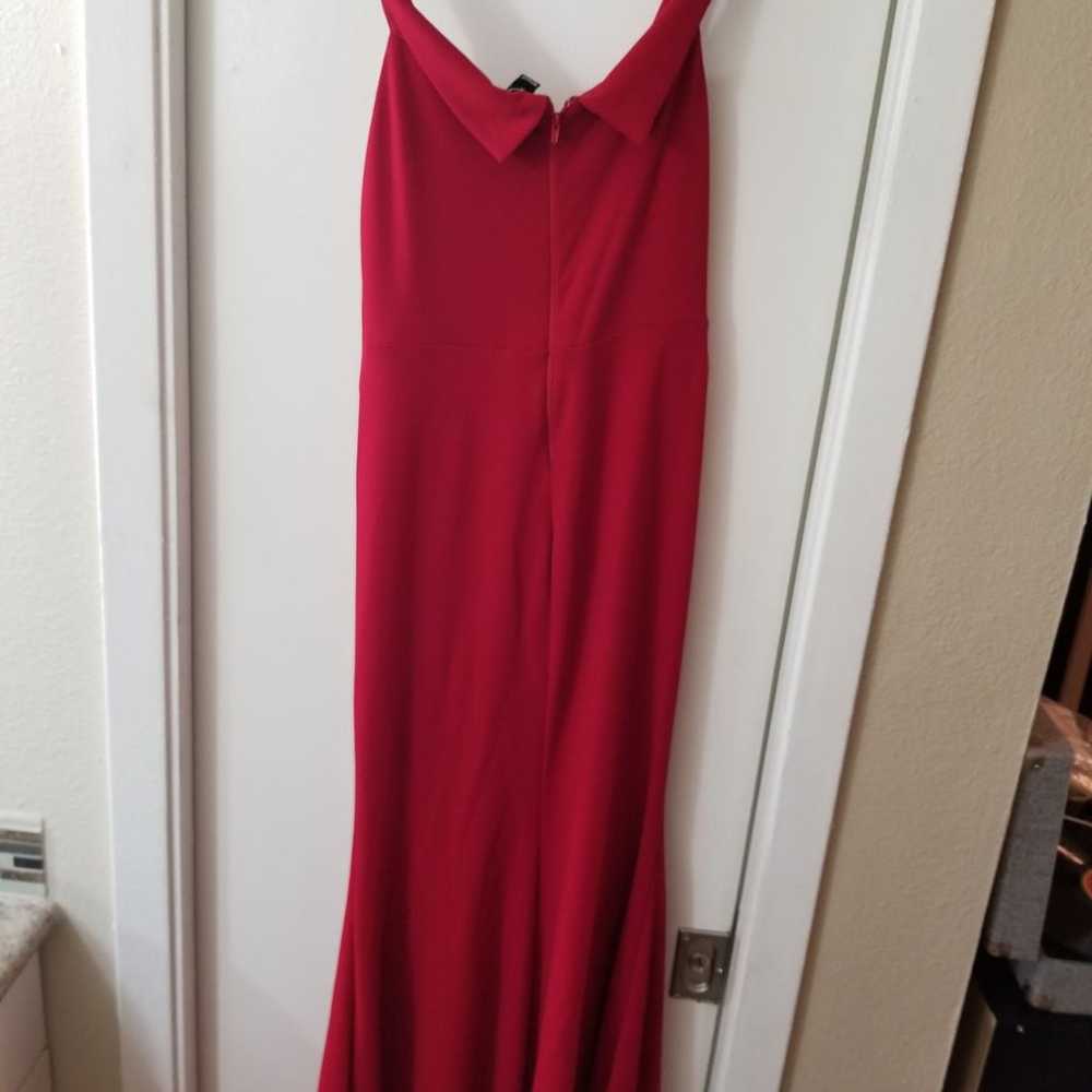 Red slit dress - image 4