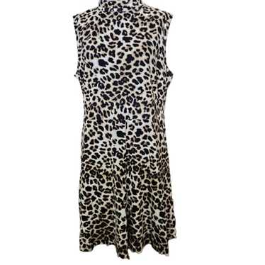 Animal Print Sleeveless Mock Neck Dress Size XL - image 1
