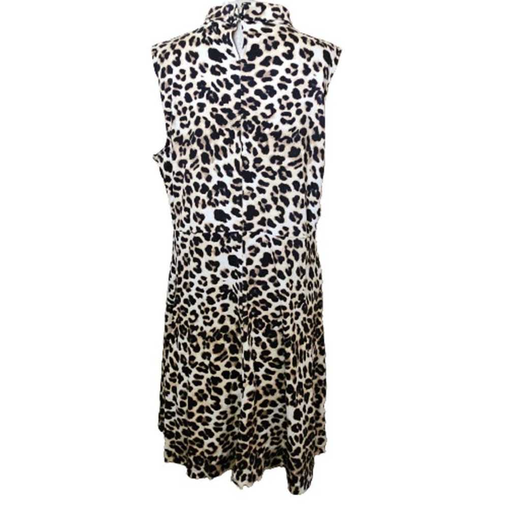 Animal Print Sleeveless Mock Neck Dress Size XL - image 3