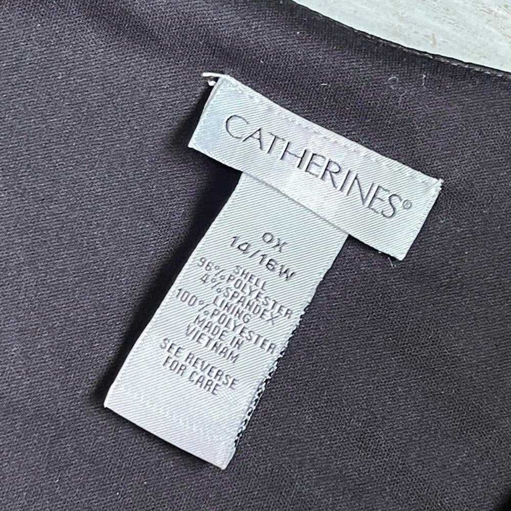 Catherines Geometric Belted A-Line Dress Black Ca… - image 3