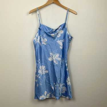 Jones NY 90s/Y2K Satin Floral Mini Slip Dress - image 1