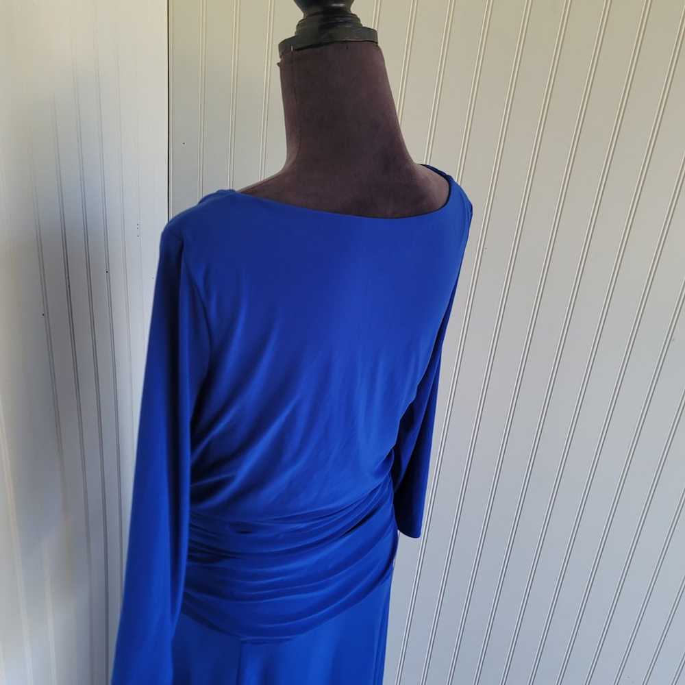 Chaps Long Sleeve Blue Midi Dress Women's Stretch… - image 7