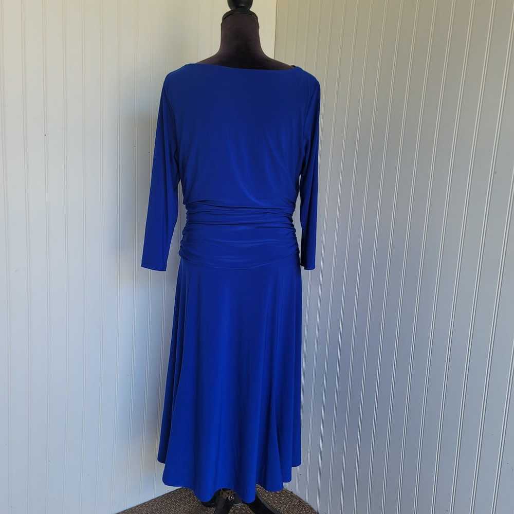 Chaps Long Sleeve Blue Midi Dress Women's Stretch… - image 8