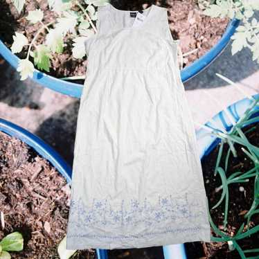 Vintage 90's Erika Dresses White & Blue Floral Li… - image 1