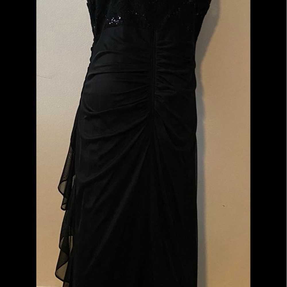 Black elegant maxi dress with ornate bust - image 3