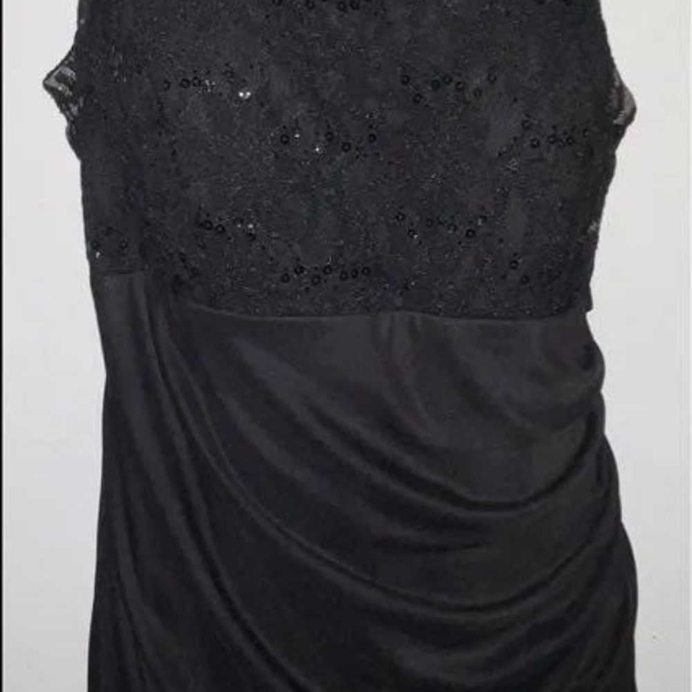 Black elegant maxi dress with ornate bust - image 5