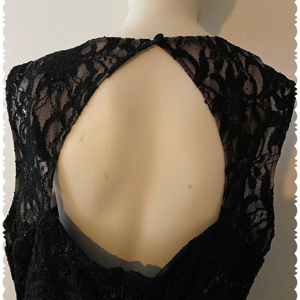 Black elegant maxi dress with ornate bust - image 8
