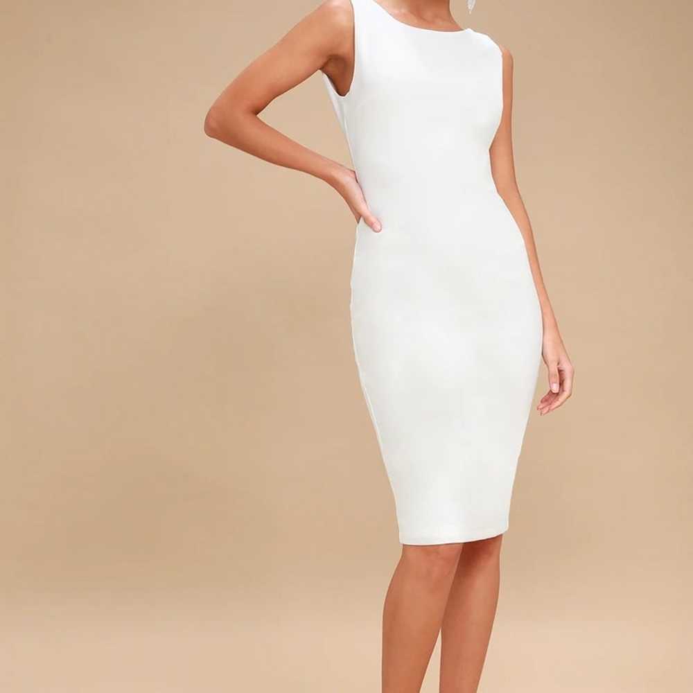 Lulus XL So Stunning White Backless Midi Dress Fi… - image 8