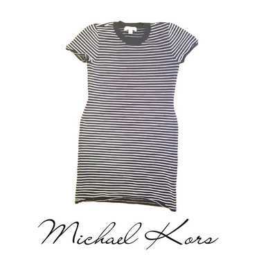 Michael Kors Striped B&,W Dress/Size Xl - image 1