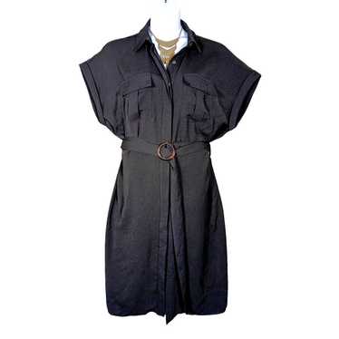 Vince Camuto Shirt Dress Size 2X Black Button Dow… - image 1