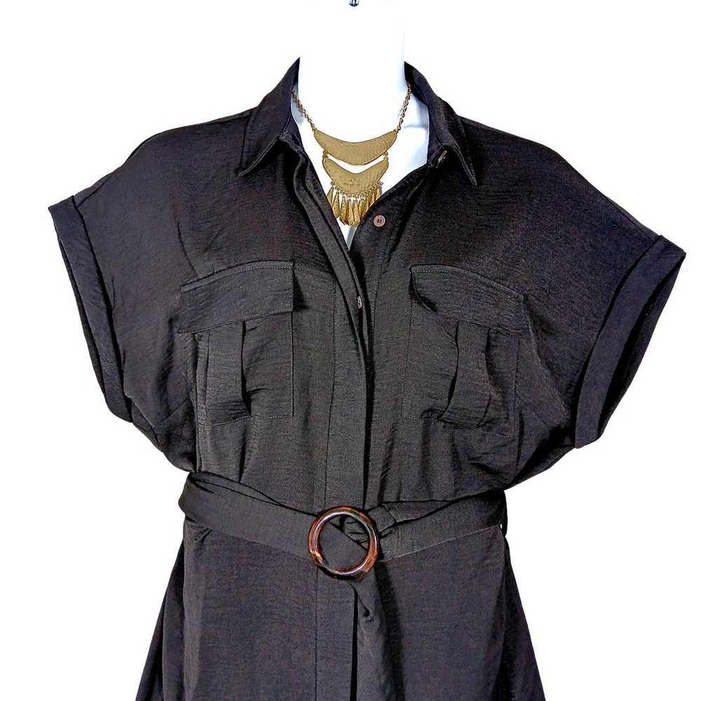 Vince Camuto Shirt Dress Size 2X Black Button Dow… - image 2