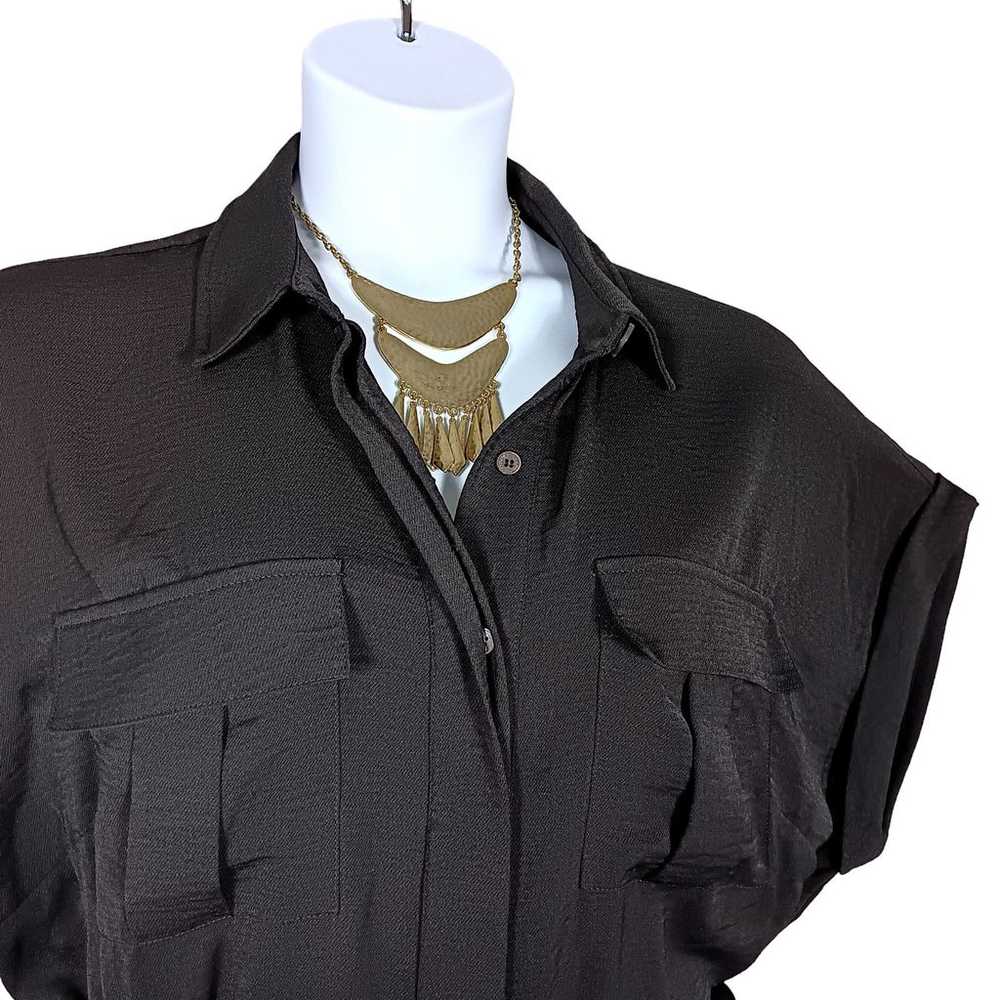 Vince Camuto Shirt Dress Size 2X Black Button Dow… - image 3