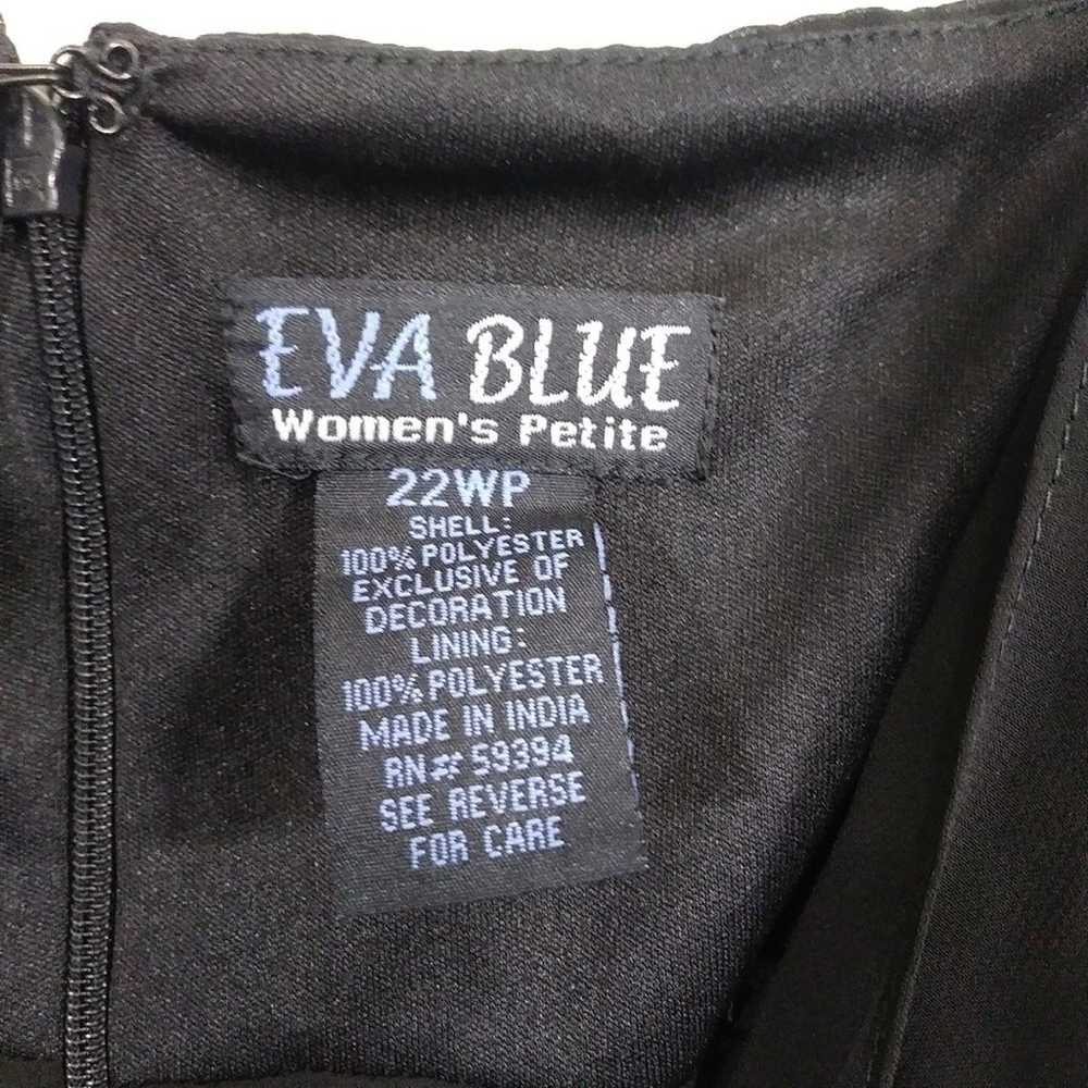 Eva Blue black sheer party dress beaded size 22 - image 2