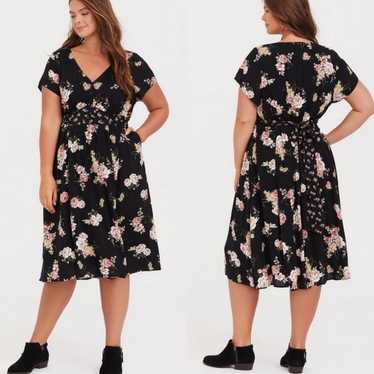 Torrid | Midi Challis Button-Front Dress