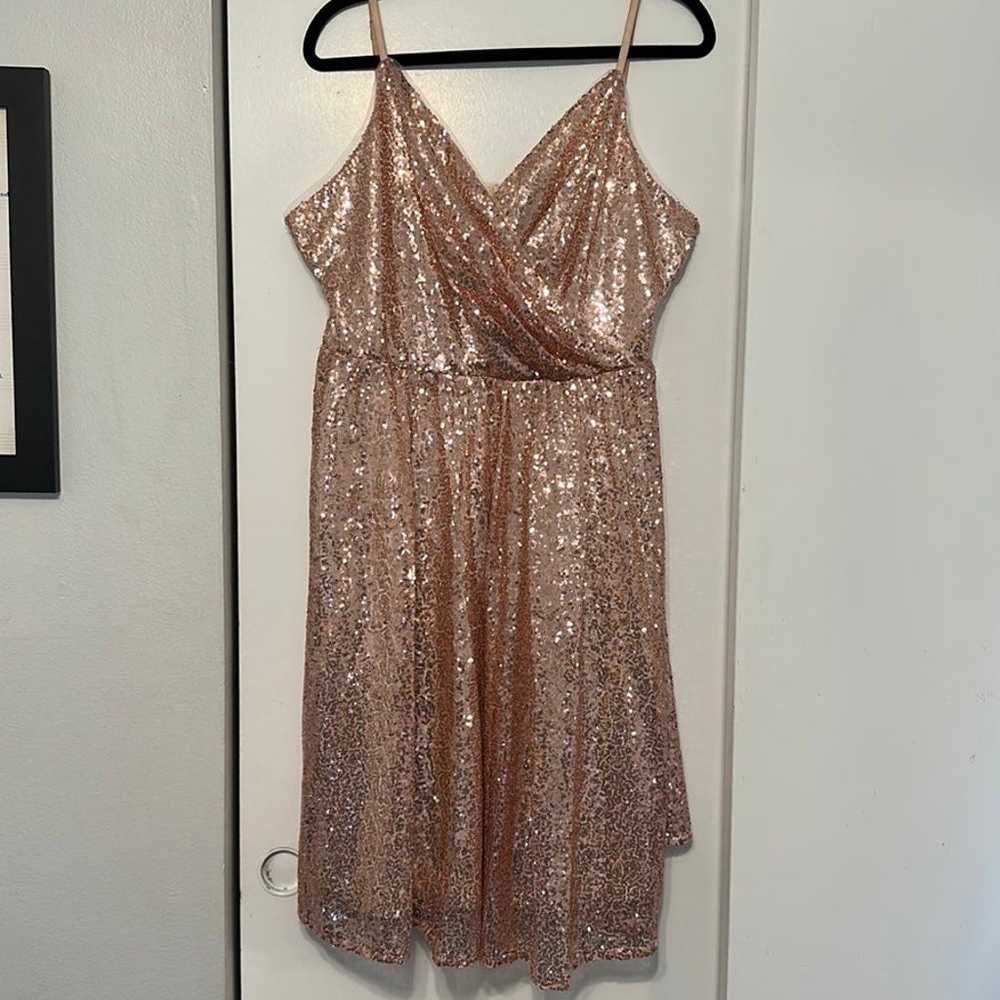 Grace Karin Pink Sequin Spaghetti Strap Cocktail … - image 1