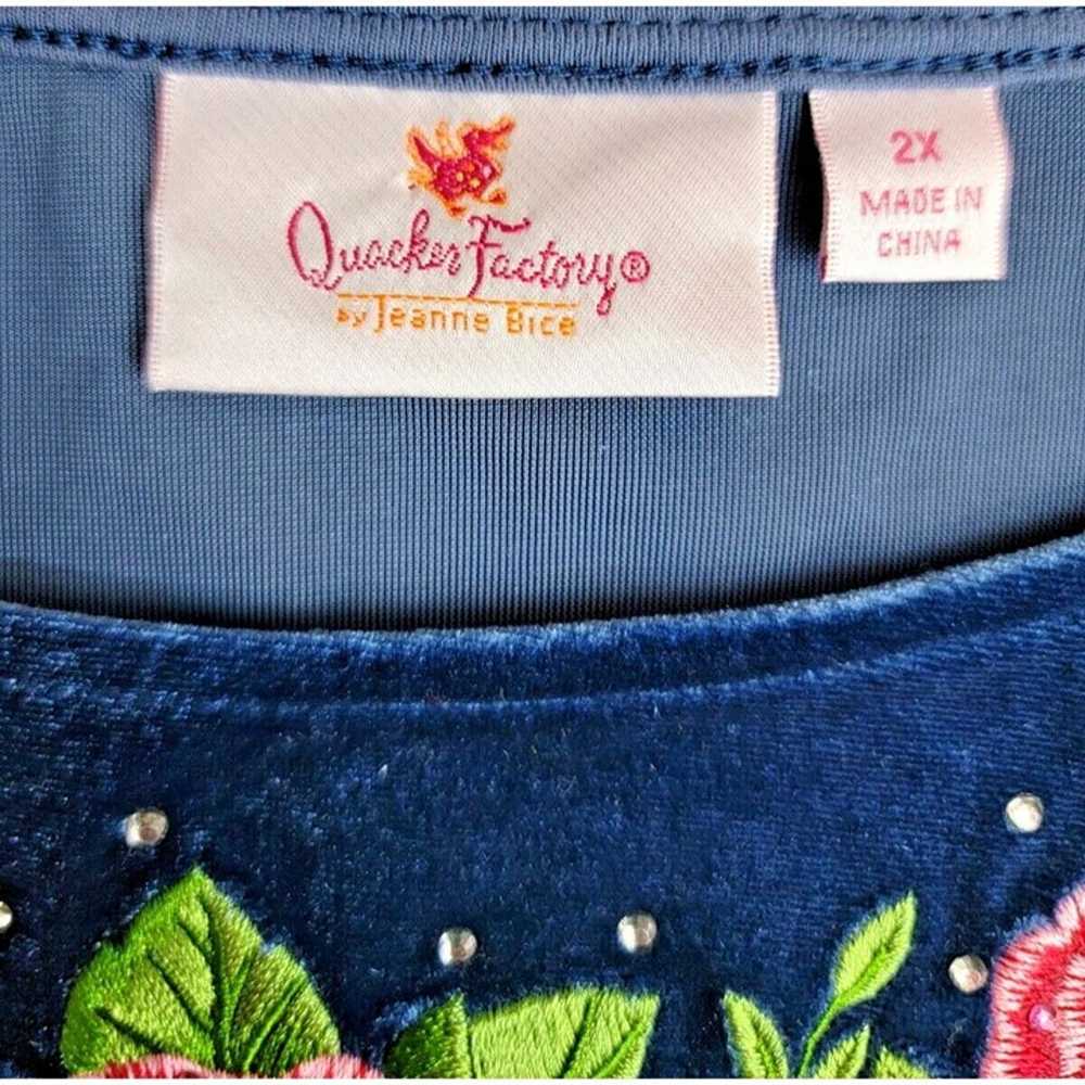 Quacker Factory Dress Womens 2X Velvet Velour Dar… - image 5