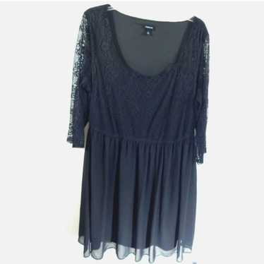 Torrid Black Lace Sleeve A-Line Dress - image 1