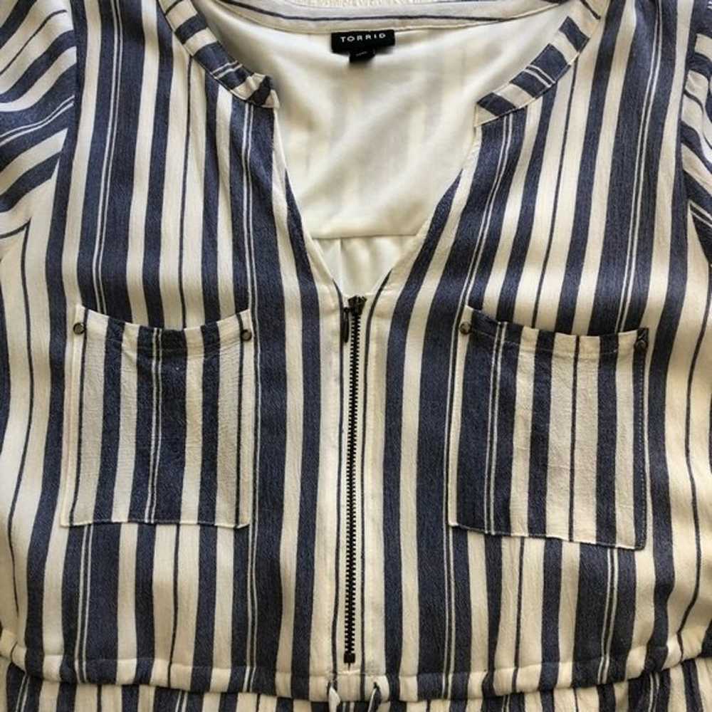 Torrid Blue and White Striped Zip Front Drawstrin… - image 7