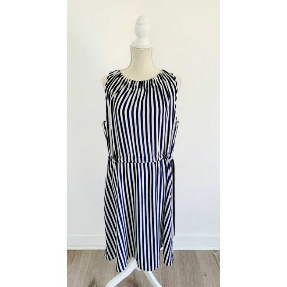 Juicy Couture Striped Navy Blue White Sleeveless … - image 1