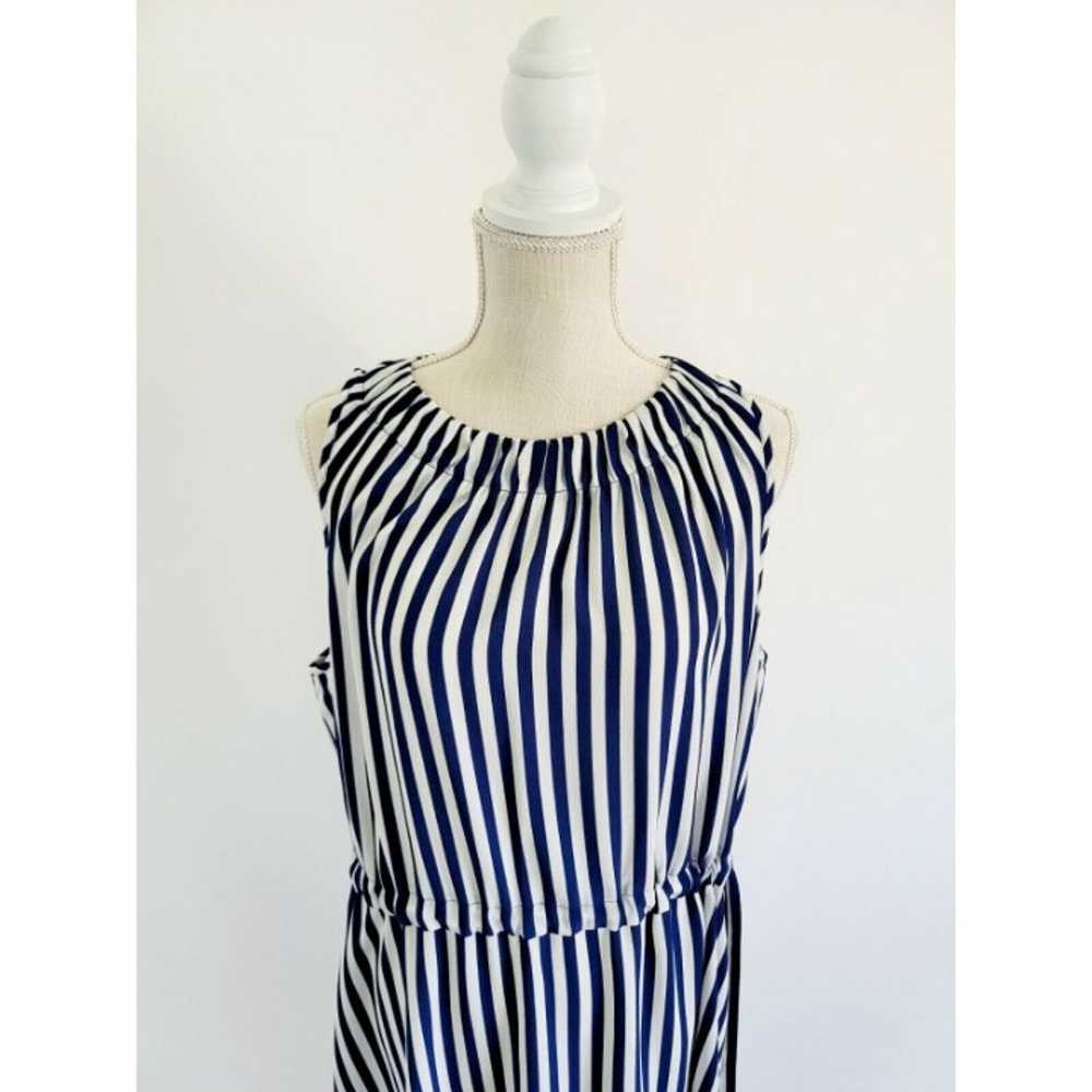 Juicy Couture Striped Navy Blue White Sleeveless … - image 2