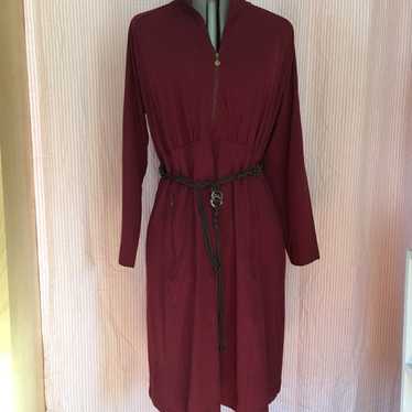 Sahalie Burgundy Long-Sleeve Dress