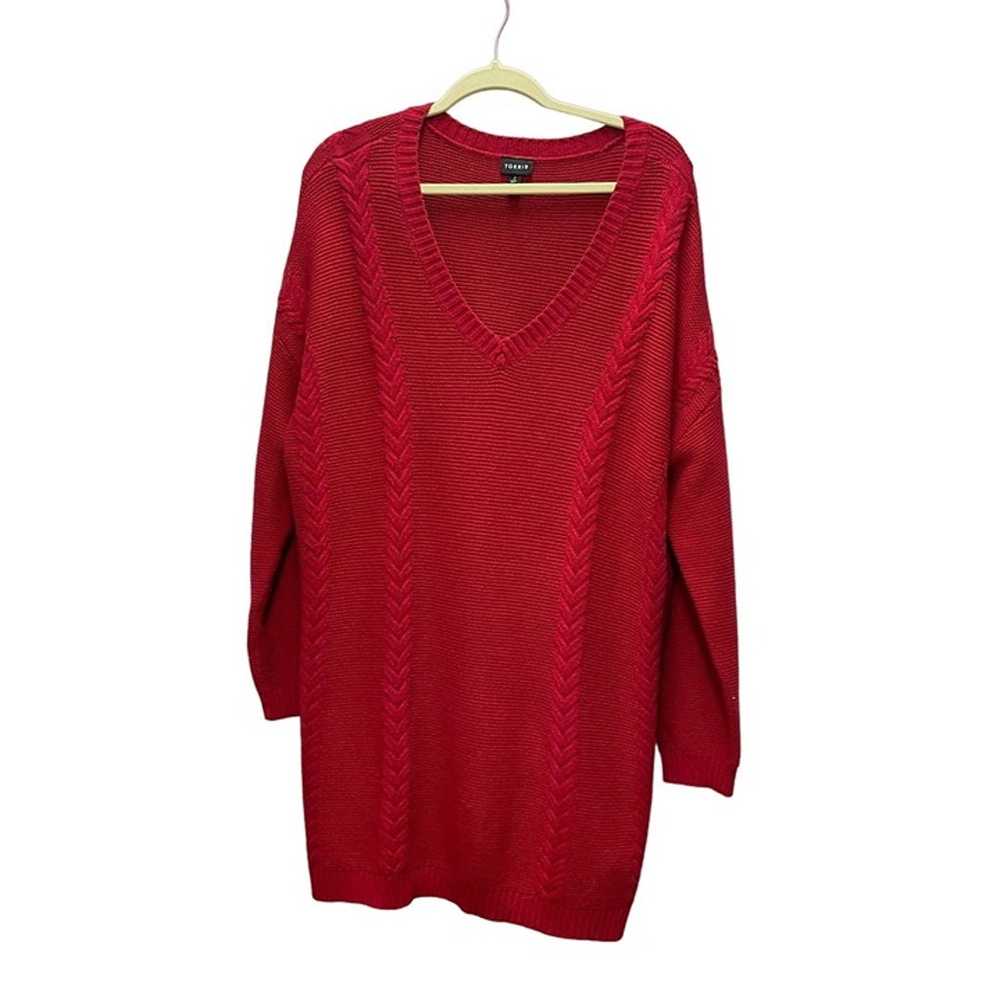 Torrid Woman's Red V Neck Sweater Dress Size 2 (2… - image 1