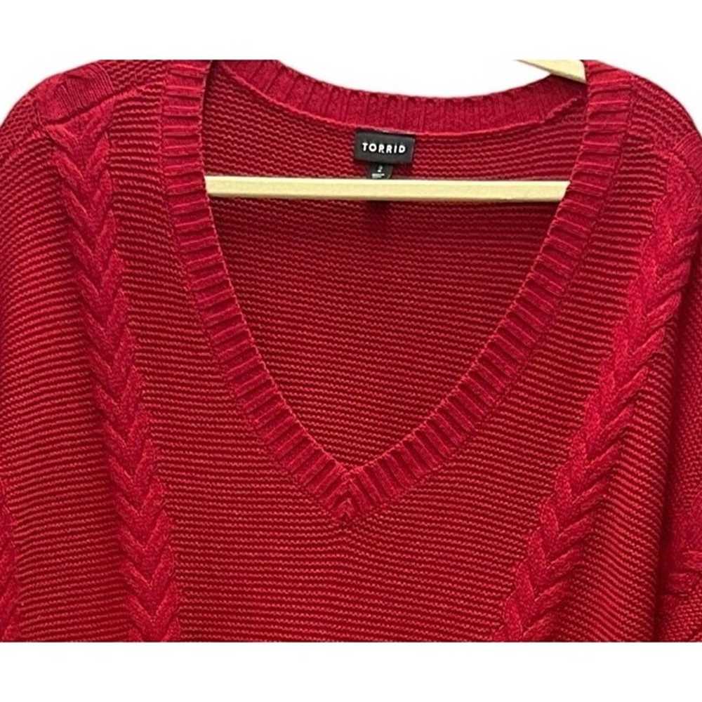 Torrid Woman's Red V Neck Sweater Dress Size 2 (2… - image 3