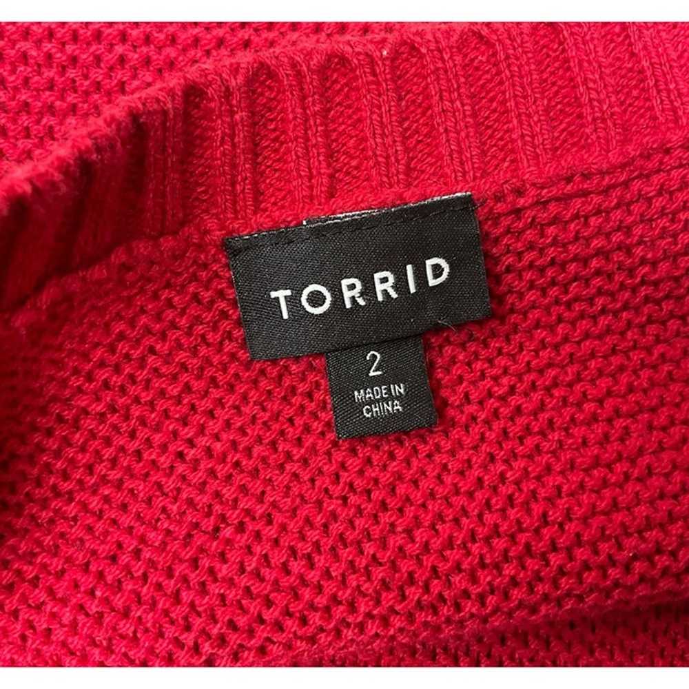 Torrid Woman's Red V Neck Sweater Dress Size 2 (2… - image 4